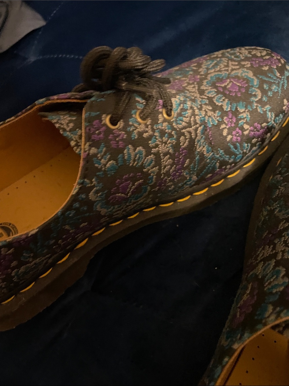 Dr. Martens Black Floral Embroidered Derby Shoes - Picture 9 of 9